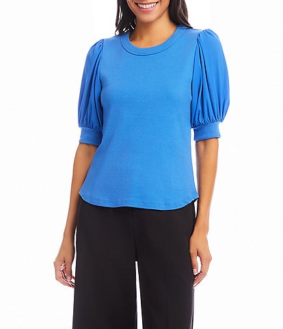 Karen Kane Crew Neck Puff Sleeve Top