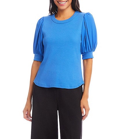 Karen Kane Crew Neck Puff Sleeve Top