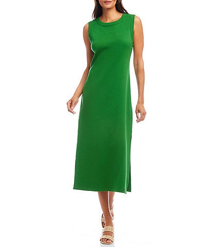 Karen Kane Crew Neck Sleeveless Ribbed Column Dress