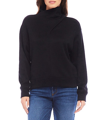 Karen Kane Cross Turtleneck Neckline Long Dolman Sleeve Top