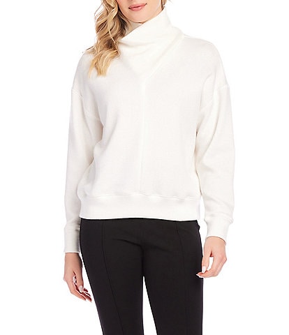 Karen Kane Cross Turtleneck Neckline Long Dolman Sleeve Top