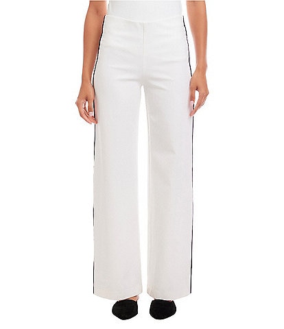 Karen Kane Double Stretch Twill Contrast Piped Wide Leg Pants