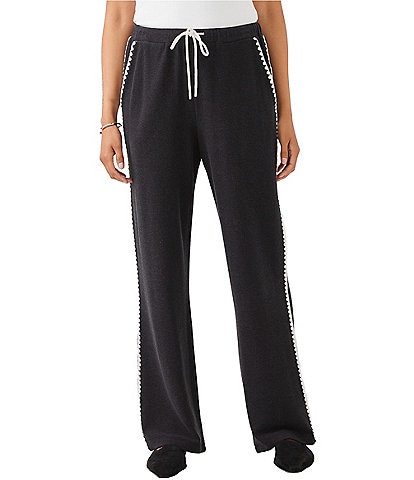 Karen Kane Edge Brushed Stretch Double Knit Front Drawstrings Wide Leg Coordinating Sweatpants