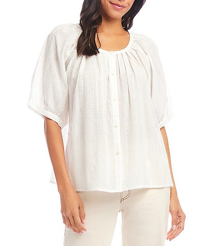 Karen Kane Embroidered Peasant Top