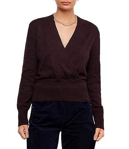 Karen Kane Knit V Neck Long Sleeve Wrap