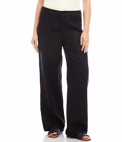 Karen Kane Linen Wide-Leg Trouser Pants