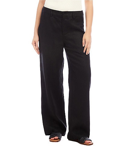 Karen Kane Linen Wide-Leg Trouser Pants