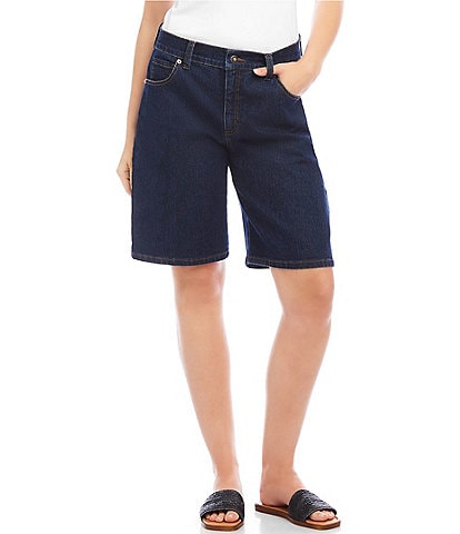 Karen Kane Mid Rise Denim Bermuda Shorts