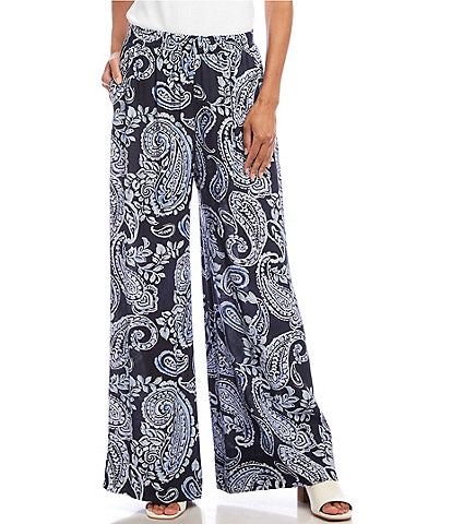 Karen Kane Paisley High Rise Wide Leg Pants