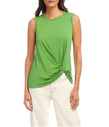 Karen Kane Pick-Up Crew Neck Sleeveless Stretch Jersey Top