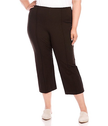 Karen Kane Plus Size Cropped Pintuck Pull-On Pants