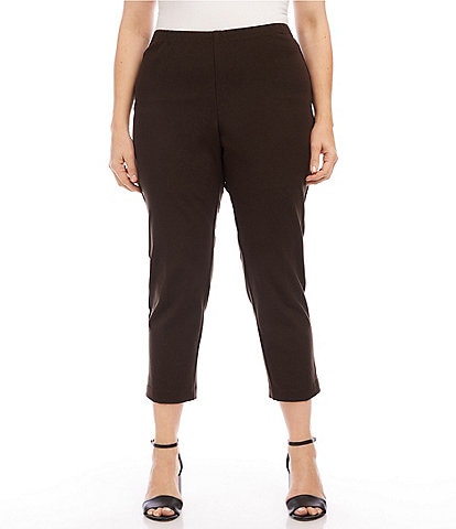 Karen Kane Plus Size Double Stretch Twill Flat Front Pull-On Piper Pant