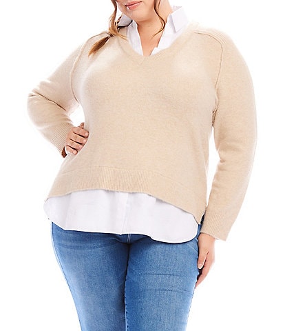 Karen Kane Plus Size Layered Sweater