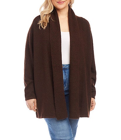 Karen Kane Plus Size Long Sleeve Open Front Soft Sweater Cardigan