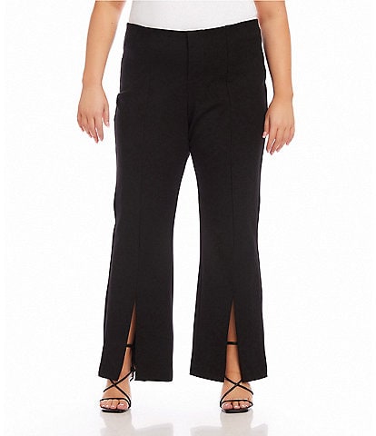 Karen Kane Plus Size Stretch High Waist Front Slit Pull-On Pants