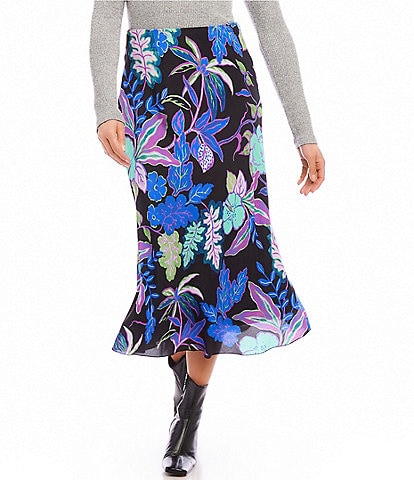 Karen Kane Printed A-Line Midi Skirt