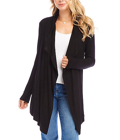 Karen Kane Ribbed Open Long Sleeve Cardigan