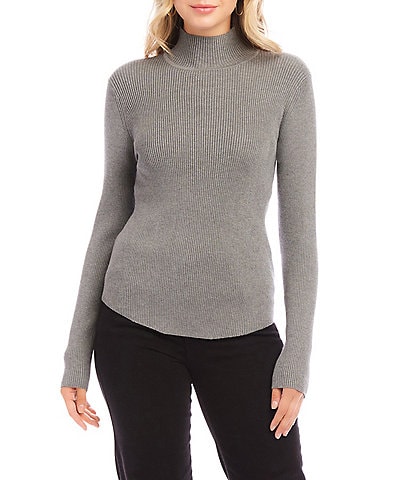 Karen Kane Ribbed Turtleneck Long Sleeve Sweater