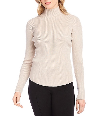 Karen Kane Ribbed Turtleneck Long Sleeve Sweater