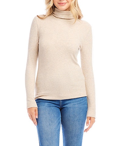 Karen Kane Ribbed Turtleneck Long Sleeve Top