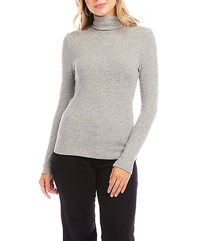 Karen Kane Ribbed Turtleneck Long Sleeve Top