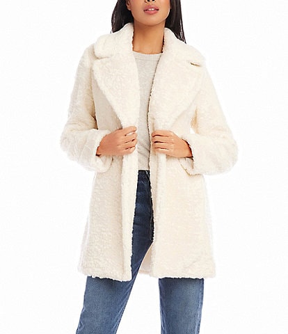 Karen Kane Sherpa Collared Long Sleeve Coat