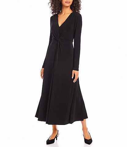 Karen Kane Stretch Monroe V-Neck Long Sleeve Dress