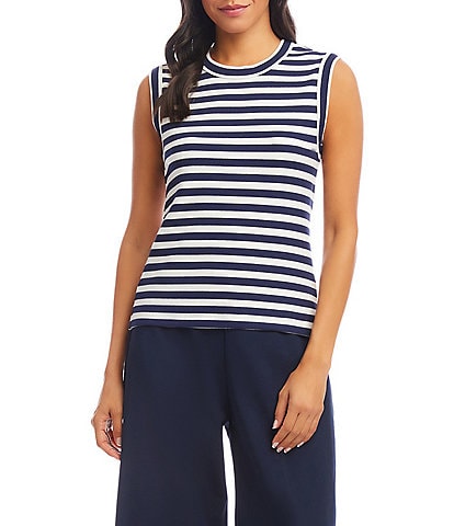 Karen Kane Stripe Crew Neck Tank
