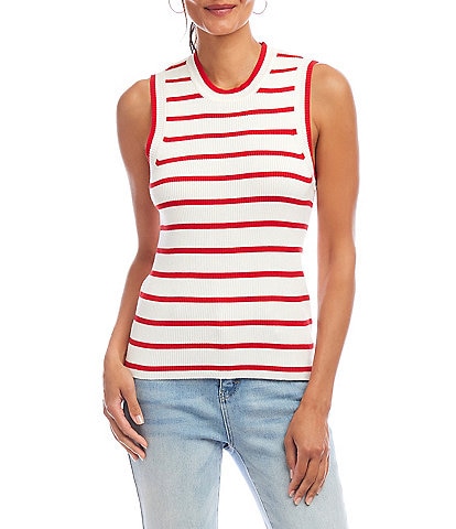 Karen Kane Stripe Ribbed Knit Tank