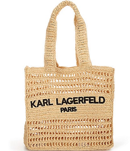 KARL LAGERFELD PARIS Antibes Straw Tote Bag