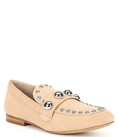 KARL LAGERFELD PARIS Avah Studded Suede Loafers
