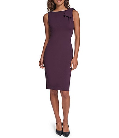 KARL LAGERFELD PARIS Bow Shoulder Sheath Dress
