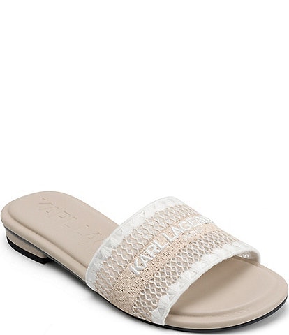 KARL LAGERFELD PARIS Cairra Logo Flat Slide Sandals