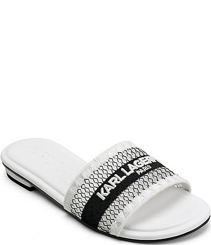 KARL LAGERFELD PARIS Cairra Logo Flat Slide Sandals