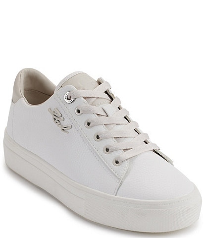 KARL LAGERFELD PARIS Cason Leather Logo Lace-Up Sneakers