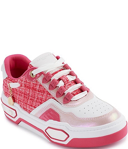 KARL LAGERFELD PARIS Charna Tweed Lace-Up Sneakers