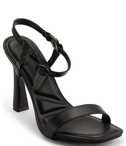 KARL LAGERFELD PARIS Cybil Leather Ankle Strap Sandals