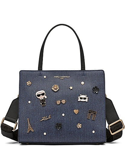 KARL LAGERFELD PARIS Denim Maybelle Satchel Bag
