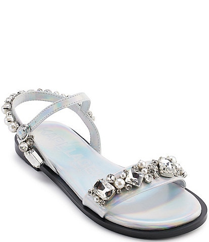 KARL LAGERFELD PARIS Gwenda Iridescent Embellished Sandals