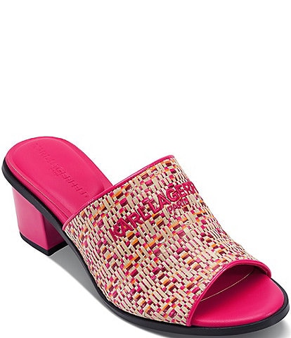KARL LAGERFELD PARIS Harford Raffia Slide Sandals