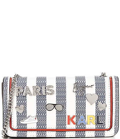 KARL LAGERFELD PARIS Kosette Embellished Navy Multi Small Shoulder Bag