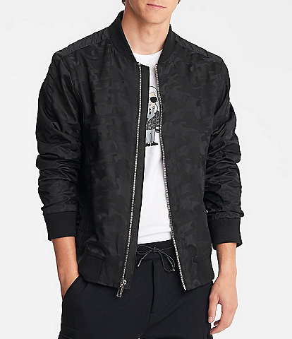 Karl Lagerfeld Paris Camouflage-Printed Bomber Jacket