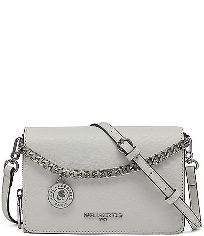 KARL LAGERFELD PARIS Lourdes Silver Chain Crossbody Bag