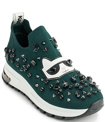 KARL LAGERFELD PARIS Malna Rhinestone Embellished Slip-On Sneakers