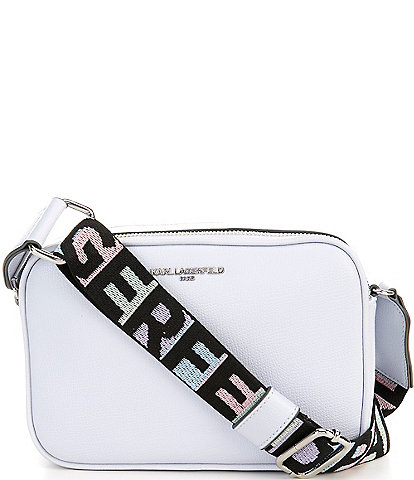 KARL LAGERFELD PARIS Maybelle Graphic Logo Strap Camera Crossbody Bag