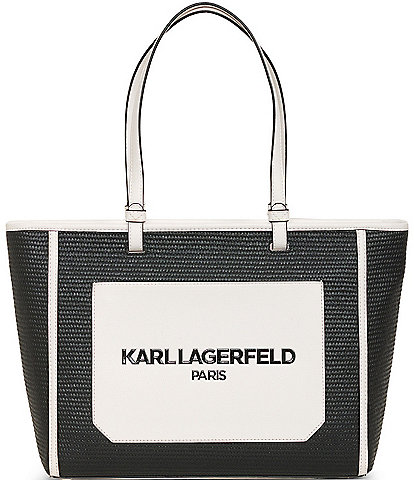 KARL LAGERFELD PARIS Maybelle Straw Tote Bag
