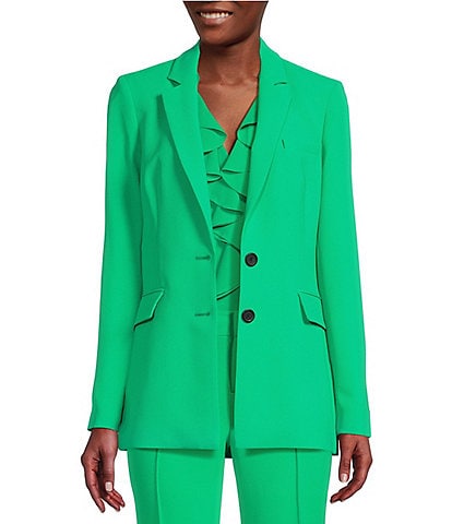 KARL LAGERFELD PARIS Notch Lapel Long Sleeve Suit Blazer Jacket