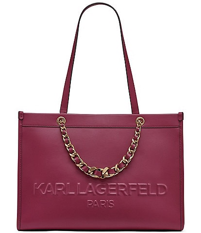 KARL LAGERFELD PARIS Savoie Logo Chain Strap Tote Bag