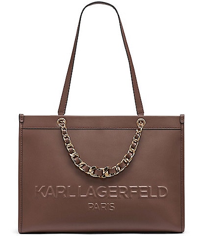KARL LAGERFELD PARIS Savoie Logo Chain Strap Tote Bag