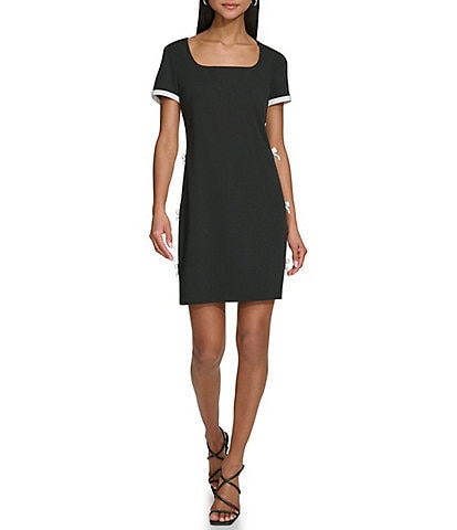 Karl Lagerfeld Paris Scuba Side Bow Dress